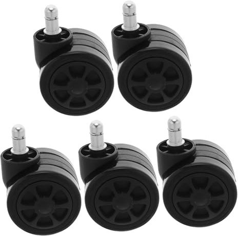 SHINEOFI 5PCS Heavy Duty Office Chair Casters Replacement Wheels for Hardwood and Carpet Floors Quiet Glide Swivel Stem Chair Wheels for Desk Furniture Rollers