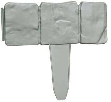 Bordura Giardino 10 pezzi di bordatura da giardino in plastica, pannelli recinzione in finta pietra, barriera for esterni for patio(Gray)