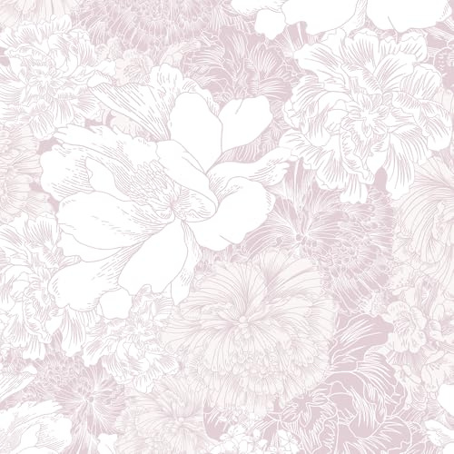 Yomshi Selbstklebende Tapete Rosa Blume Mustertapete Boho Klebefolie 44 x 300 cm Vinylfolie Deko Tisch Küche Schlafzimmer Wohnzimmer Abnehmbar Wasserdicht Leicht zu Reinigen