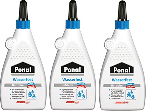 Ponal Holzleim Wasserfest für Verleimungen in Feuchträumen (3x 225g)