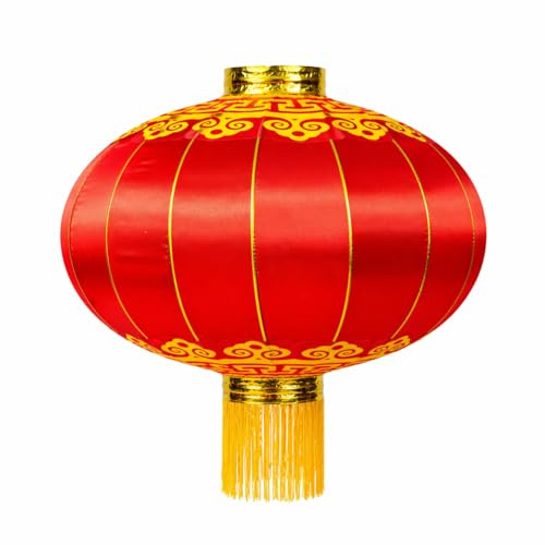 Y-Nut Große Chinesische Laterne, rote traditionelle Hängelampe, China, Neujahr, Frühling, Festival, Dekoration, Stoff-Beleuchtung 16'' rot