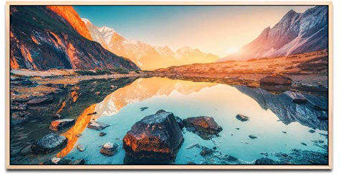 Felsen im Wasser ca. 130x70cm Wandbild inklusive Schattenfugenrahmen naturfarbend - Panorama Leinwand Bild XXL Format Wandbilder Wohnzimmer Wohnung Deko Kunstdrucke