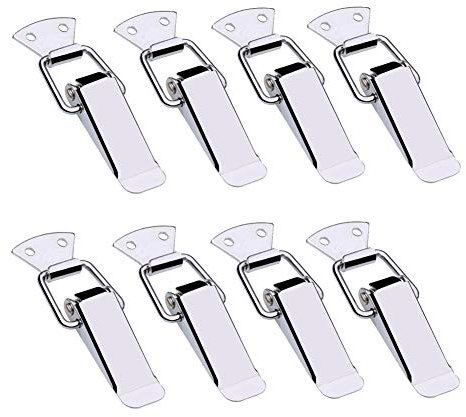 JIHUOO 8 Pièces Métal Loquet à Ressort Fermeture à Levier Ressort à Bascule Fermoir à Bascule pour Boîte