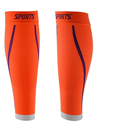 Okwin Medias de Compresión para Hombre y Mujer Negros Calf Sleeves de Compresión de Pantorrilla para Deporte Running Cycling Ciclismo Triatlon Futbol Rugby