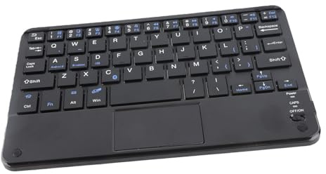 Teclado inalámbrico ultradelgado, pequeño Teclado Bluetooth con Panel táctil, Alcance inalámbrico de 10 m, batería de 280 mAh, Mini Teclado portátil BT para Android