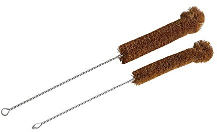 NineLives Bottle brush made of coconut fibres, set of 2, for bottles, vases, thermos flasks etc. Made of natural fibre, coconut, plastic vegan brushes