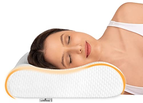 KAISERWERK Kopfkissen - weich & stützend - Ergonomisches Kopfkissen aus Memory Foam für einen erholsameren und angenehmeren Schlaf - 9cm/12cm Höhe