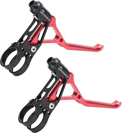 Keenso 1 Paar Ultraleichter Hohler Bremsgriff, Fahrradbremshebel aus Aluminiumlegierung, 22,2 Mm Lenkerhebel für Mountainbike, Rennrad(Rot) Fahrräder und Zubehör