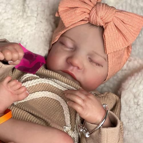 MAIDEDOLL 18inch Reborn Doll Soft Body Girl Realistic Newborn Baby Doll Silicone Vinyl Weighted Body Look Real Sleeping Baby Doll
