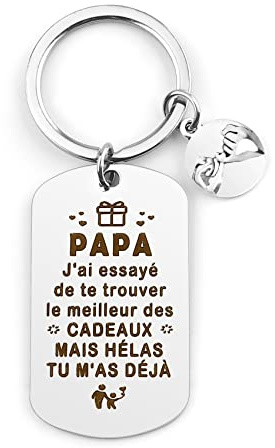 Cadeau Fete des Peres Porte Clés Papa Cadeau Anniversaire Papa Cadeau Papa Cadeau Fete des Peres Personnalisé Papa Cadeau de Noël Halloween pour Papa-Je T'aime, Papa