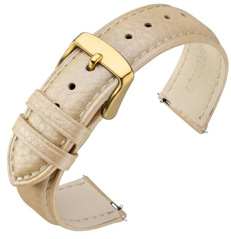 ANNEFIT Uhrenarmband 16mm 18mm 19mm 20mm 22mm Leder, Schnellverschluss Armband mit Weich Gepolstert für Herren Damen