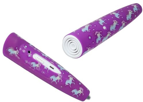 caseroxx Schutzhülle Cover (Silikon-Hülle für den Ravensburger TipToi) in Einhornmuster- Lila für TipToi der Stift 110 4. Gen.