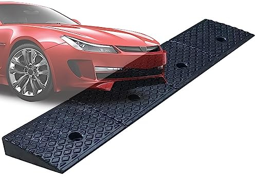 ZJIEX ILOOXI 300kg Kapazität Auffahrkeile, Robuste Autorampe, 4-15cm Hohe Türschwellenrampe, Bordsteinkanten-Rampe, Für Motorrad Auto Rollstuhl Fahrrad(Black,100x25x8cm)