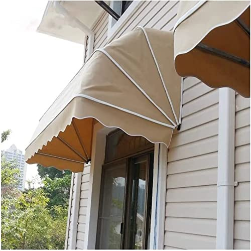 BPILOT Toldo Fijo Retráctil para Puertas y Ventanas - Marco De Aluminio Impermeable - Exterior, Privacidad, Porche, Decoración Comercial (Color: Khaki, Tamaño: 100x100x100)