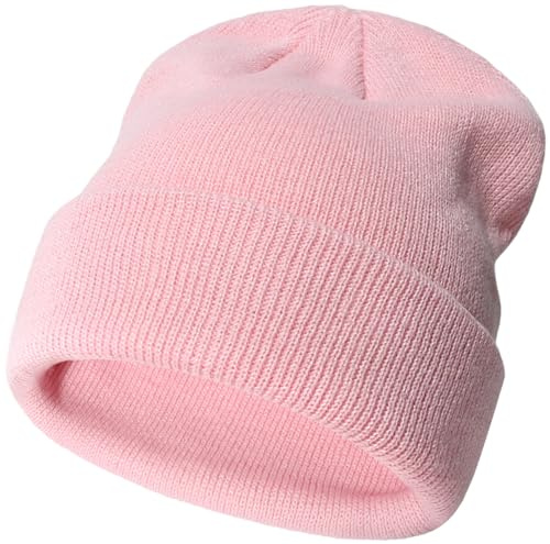 Malaxlx Baby Mütze Winter Kleinkind Kinder Strickmütze Warm Doppel-Layer Weiche Krempe Mütze Ski Schläfenkappe für 0-6 Jahre Mädchen Jungen
