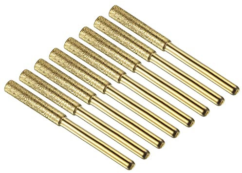 M METERXITY 8 Pack Diamond Chainsaw Sharpener - Hardness Diamond Sharpening Wheels Grinding Stone Titanium Plating Apply to Electric Saw (5/32, Golden)