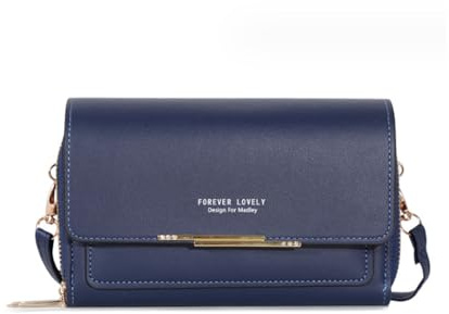 Spldsun Handtasche Damen Klein, Kleine Tasche, Kleine UmhäNgetasche Damen mit Kartenschlitz, Verstellbarem Und Abnehmbarem Schulterriemen, für Frauen (Dunkelblau)