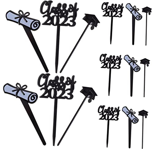 MERRYHAPY 30stücke Graduation Cake Toppers Teiliges Dekoration Für Abschlussfeiern Essbare Tortendeko Praktische Cupcake Picks Hochwertige Und Sichere Materialien Für Feiern Und Partys