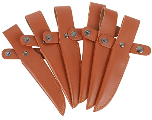 MAGICLULU 6st Messerset Gebrauchsmesser Tasche Messertasche Leder Etui Aus Leder Taschenmesserhalter Gürtelhalter Messerkantenschutz Reisemesserhülle Kleiner Messerhalter Universal-