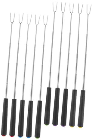 Supvox 10st Teleskopische Grillgabel Grillspieße Grillwerkzeug Fleisch-grillgabel Fleischgabeln Kochen Käsefonduegabeln Marshmallow-gabeln Grillfleisch Stick Draussen Rotieren Hotdog Abs