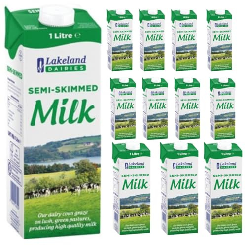 Lakeland Semi-Skimmed Milk 1000 ml (Pack of 12)