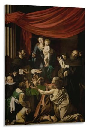 Gemälde, Portrait, Studium, Caravaggio, Madonna des Rosenkranzes, Wandkunstdrucke, Poster, Kunstdruck, Wandgemälde, Leinwandposter, moderne Schlafzimmer-Dekoration, 50 x 75 cm
