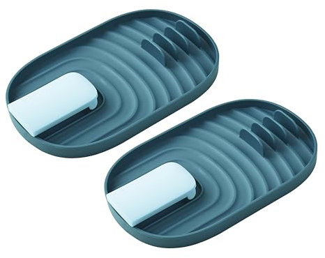 Spoon Rest for Stove Top - Foldable Spoon Holder for Kitchen Counter - Tong & Pot Lid Holder - Kitchen Spatula Rack - Utensil Rest for Countertop While Cooking, 2 Pcs