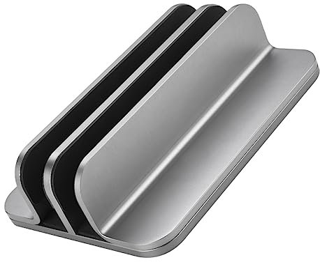 BELLIFFY Vertical Type Laptop Bracket Double Slot Aluminium Alloy Stand