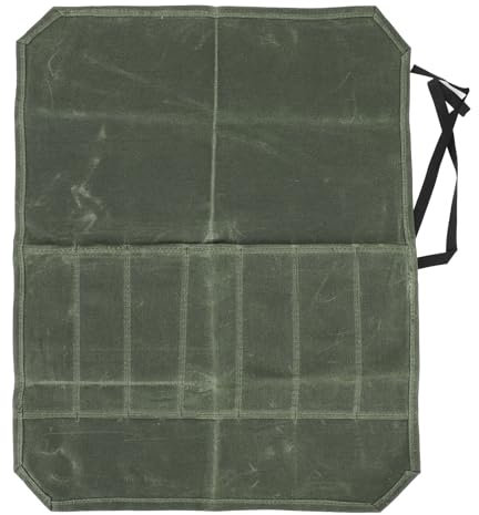 Knife Roll, Heavy Duty Knife Bag Waxed Canvas Knife Case for Kitchen Tools Chef Knife Bag Water Resistant, Portable Knife Roll Bag for Chefs Culinary Traveling Camping (OD Green)