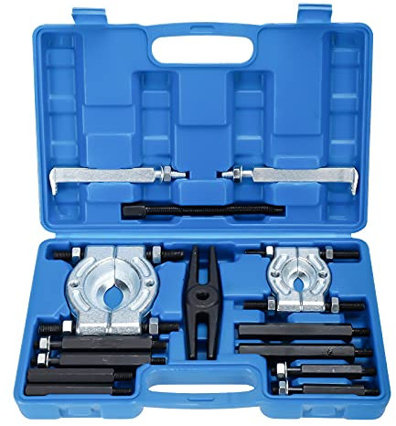 SRSDG Kit de Extractor de cojinetes de Bolas, 14 Piezas, Extractor de Volante, Juego de cojinetes de Bolas para automóvil, Resistente, Capacidad de 5 toneladas (Azul)