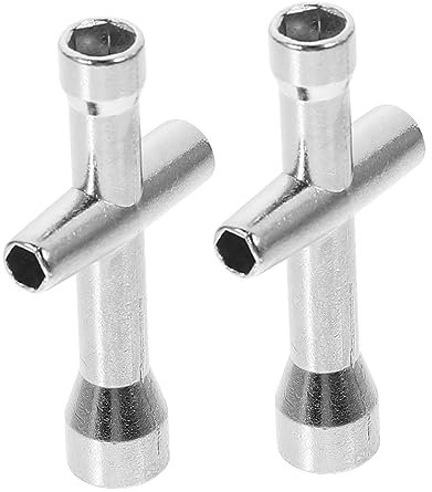 Hemobllo Aluminium Rc Kreuzschlüssel Hülsen 4/5/5,5/7mm Silber 2 Stück Metall Steckschlüssel Für Rc Modell Auto Wartung Transport