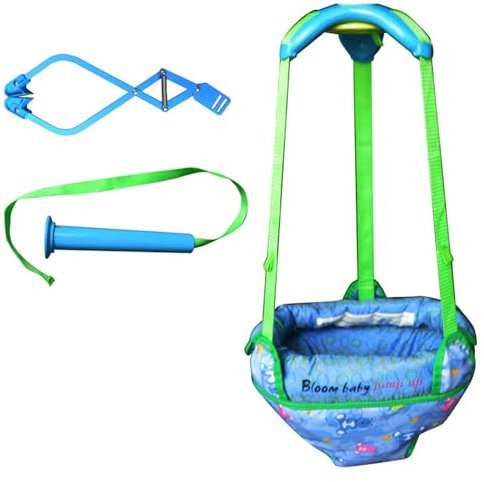 Poo4kark Babyschaukel R für die Tür, Inf-Türrahmen mit verstellbarem Gurt, Hüpfschaukel für Kleinkinder von 6 bis 24 Monaten (Blue, 28x8x34cm)