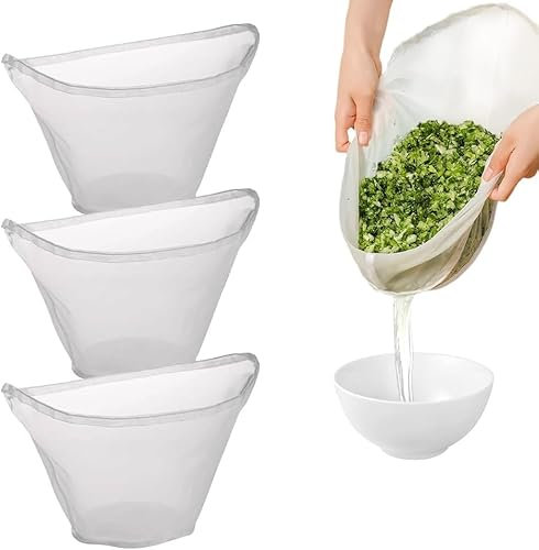 Cheese Cloths for Straining, 14.9x6.2 Inches Reusable Bowl Shaped Nylon Nut Milk Bag Unbleached Cotton Cheesecloth Bags for Food Strainer