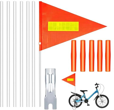 TOWARDSNAN 13er Pack Kinderfahrrad Sicherheitsflagge Mit Reflektierendem Anhänger Sicherheitsflagge Für Kinderfahrräder Und Anhänger Wetterfestes Fahrradzubehör