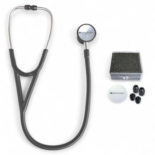 Henry Schein – Maxima Kardiologie-Stethoskop, 1 Stück, Cardiology-Stethoskop, schwarz