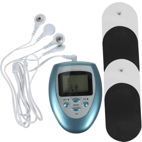 Digitales Kleines Massagegerät für Rücken und Fuß, Blau, Kunststoff | 8 Therapeutische Modi, 4 Pads im Lieferumfang, Mehrfrequenz Stimulation zur Anwendung