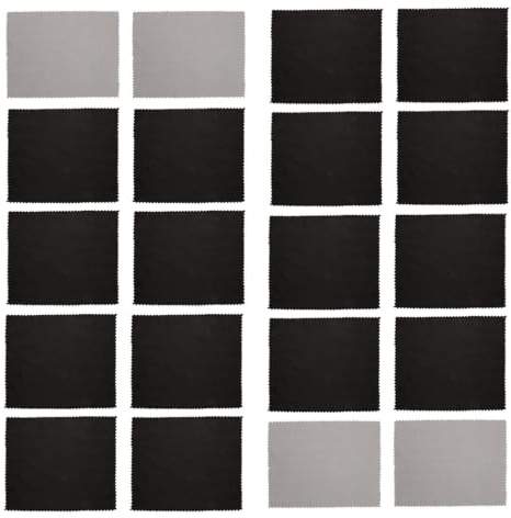 Beaupretty Paño de Limpieza de Microfibra Absorbe Aceite y Sudor para Gafas y Pantallas Tamaño 15x18 Cm 24 Unidades Fuerte Poder de Limpieza Color Negro
