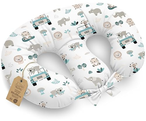 Totsy Baby Cojín Lactancia gemelar Nursing Breastfeeding - 90x50 cm - Almohada de Lactancia para bebé Multifuncional para Gemelos Chest Pillow Pecho posicionamiento Oeko-Tex África