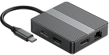 GKYQVE Aluminum USB C Docking Station 4K 60Hz HDTV 2xUSB3.2+Gigabit Ethernet Fast Charging For Laptop Tablet PC Aluminum Docking Station