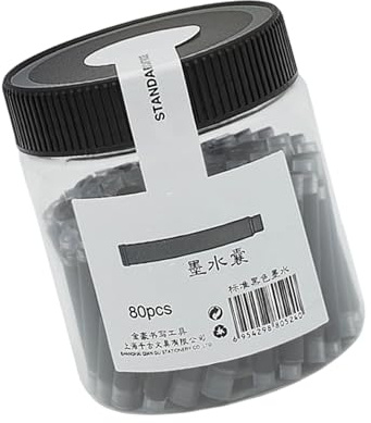 Set di 80 cartucce di inchiostro di ricambio per penne stilografiche da 2,6 mm, non richiede attrezzi, sicure per la scuola e l'ufficio