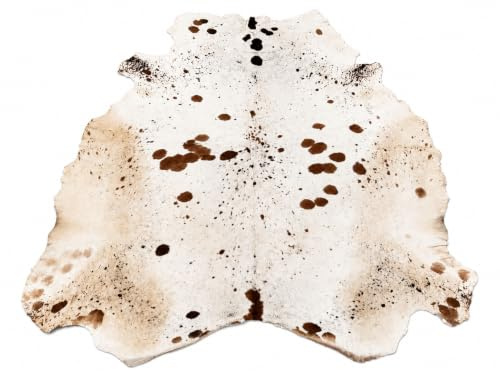 Modlux Natural Cowhide Rug, Brown and White Tricolor Pattern, 100% Australian Cow Fur Skin Area Carpet (XX-Large (30-34 sq ft))