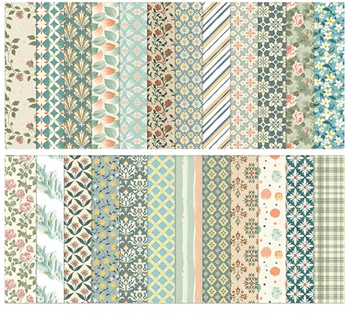 RoxNvm Scrapbook, 24 Scrapbooking Kit, Double-Sided, Carta per Decoupage, Carta per Scrapbooking, Kit Decoupage Adulti, Carta Decorativa per Realizzazione di Carte Fai-da-Te, Album (30 x 30 cm)