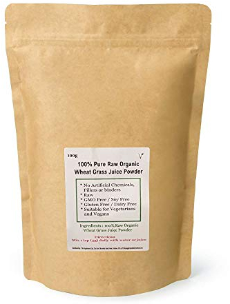 100g Organic Wheat Grass Juice Powder | Certified Raw Wheatgrass | Boost Immune System, Not Just Wheat Grass Powder which is Hard for The Human Body to Digest 100 gm