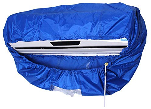 Copertura per condizionatore d'aria impermeabile, antipolvere, per condizionatori da parete, con corda elastica Taglia libera Blue
