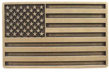 Vintage bronspläterad amerikansk USA-flagga bältesspänne för män