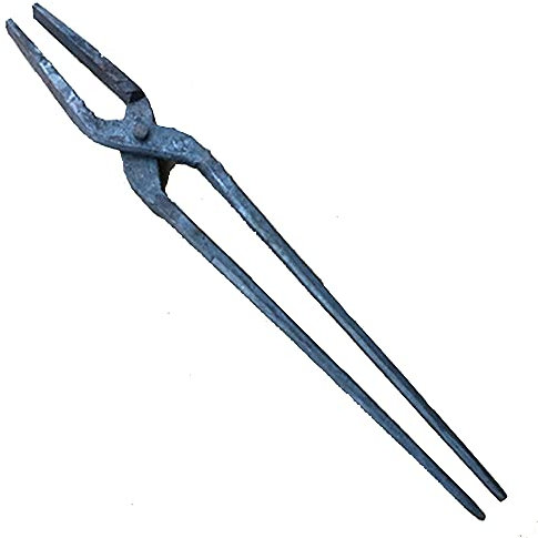 Tenaza de forja Pinzas de herrero planas para Anvil Blacksmith Forge Tenaza de forja 330mm 0.35kg Tenaza de forja para Engineer Blacksmith Forge