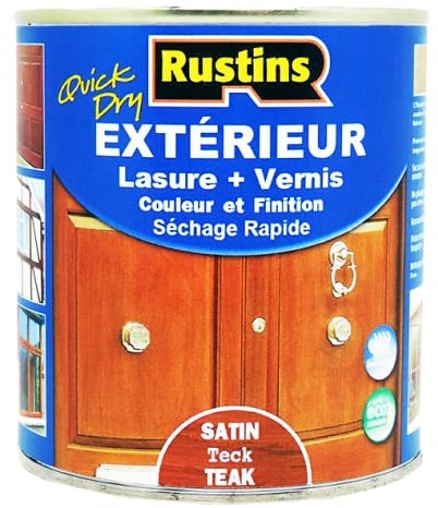 Rustins - Esterno laccato + vernice per legno - asciugatura rapida - teak finito satinato - 500 ml - 15 m²/ - (ESTE500FR)