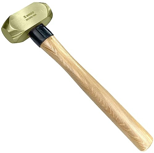 WEDO Marteau plat en laiton avec manche en bois, 0,5 kg, 310 mm, 30,5 cm