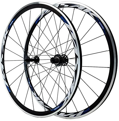 Rennrad Laufrad Set 700 C 30MM Fahrrad-Rad Felgenbremse C V-Bremse 7 8 9 10 11 12 Geschwindigkeit Kassette Vorne 2 Hinten 4 Lager Fünf Krallen Schnelle Veröffentlichung Doppelwandig ( Color : Blue )