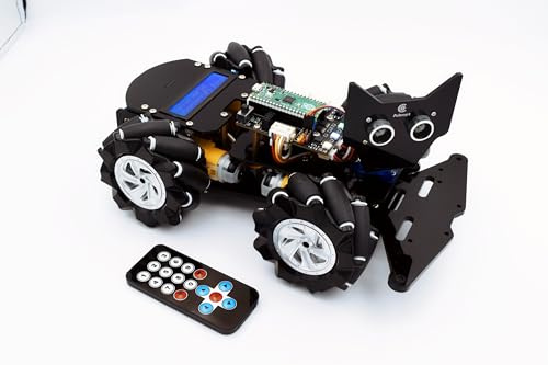 Adeept 4WD Omni-Directional Mecanum Wheels Robotic Car Kit for Raspberry Pi Pico DIY STEM Remote Controlled Educational Robot Kit with LCD Display and Tutorials